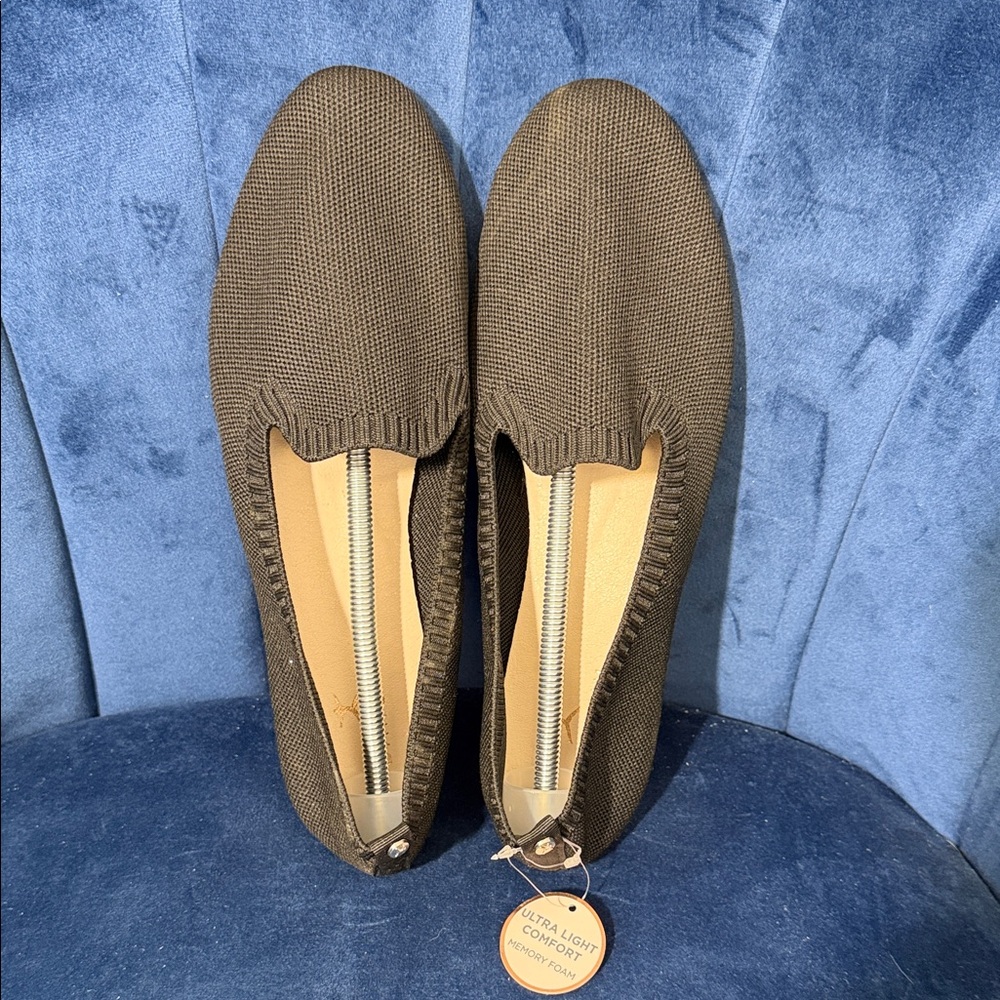 Black Danskin Dream Knit Women's Slip-On Flats Size 10 Memory Foam Comfort - Picture 2 of 7